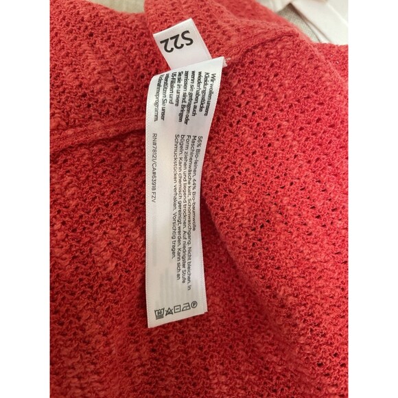Eileen Fisher Linen Cotton Open Front Cardigan Shrug Plus Size 2X Coral Red NWOT - Picture 7 of 7